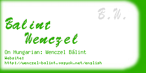 balint wenczel business card